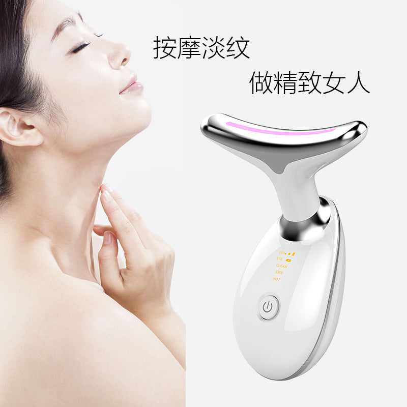Neck Protection Instrument EMS Lifting And Tightening Neck Massage Instrument Color Light Import Neck Beauty Instrument