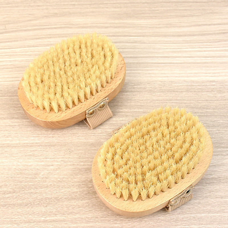 Natural Bristle Body Dry Brush Bath Soft Hair Bath Brush Skin Exfoliating Fat Body Brush Leg Slimming Artifact