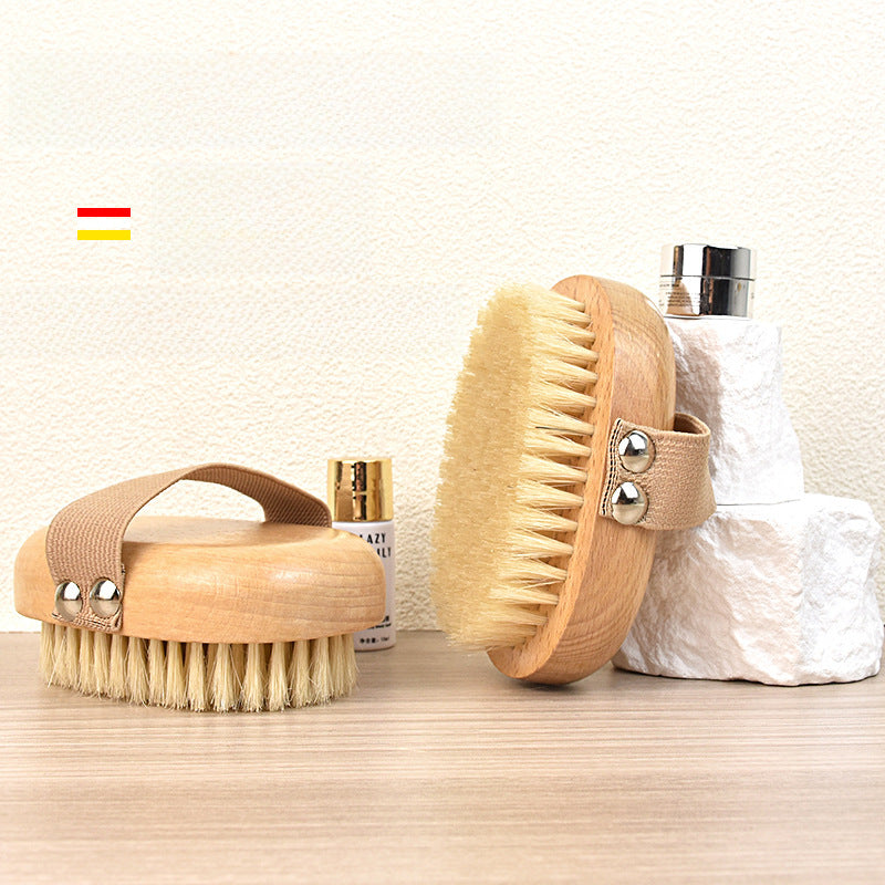 Natural Bristle Body Dry Brush Bath Soft Hair Bath Brush Skin Exfoliating Fat Body Brush Leg Slimming Artifact