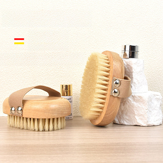 Natural Bristle Body Dry Brush Bath Soft Hair Bath Brush Skin Exfoliating Fat Body Brush Leg Slimming Artifact