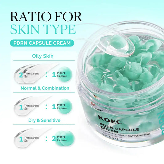 50g KOEC Hyaluronic Acid Multi Peptides PDRN Capsule Cream Hydrating Rejuvenating Anti-Aging Boost Vitality Ginseng Root Extract