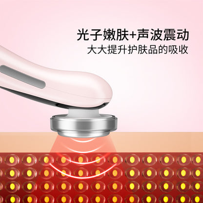 Red And Blue Luster Light Guide Instrument For Cleansing And Skin Rejuvenation Beauty Instrument Ultrasonic Cleansing Massage Instrument