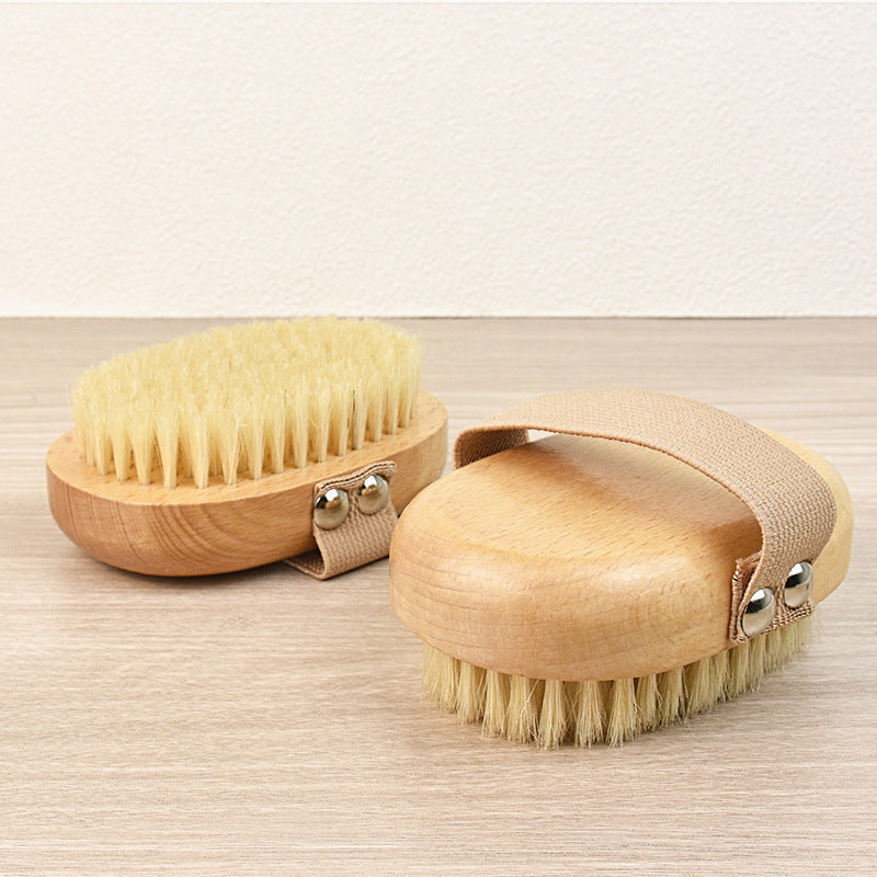 Natural Bristle Body Dry Brush Bath Soft Hair Bath Brush Skin Exfoliating Fat Body Brush Leg Slimming Artifact