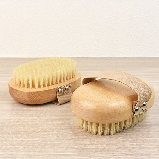 Natural Bristle Body Dry Brush Bath Soft Hair Bath Brush Skin Exfoliating Fat Body Brush Leg Slimming Artifact