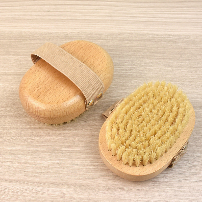 Natural Bristle Body Dry Brush Bath Soft Hair Bath Brush Skin Exfoliating Fat Body Brush Leg Slimming Artifact