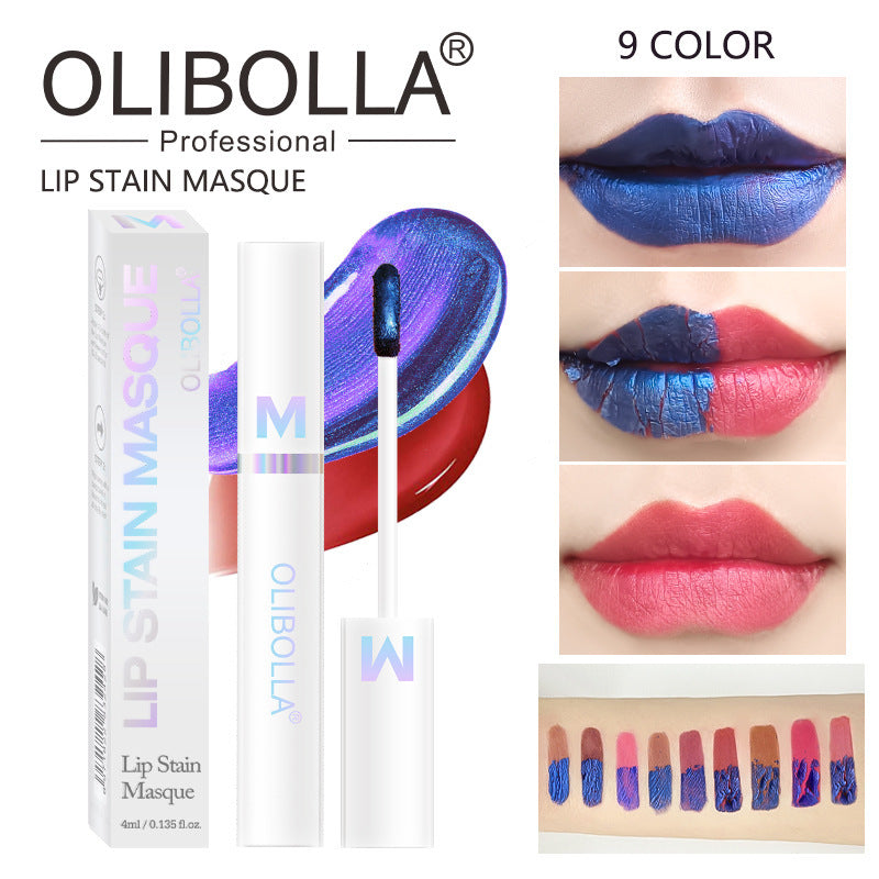 Ripped Lip Glaze 9 Color Ripped Matte Dyeing Lip Gloss Lip Film Lasting Waterproof No Falling No Falling