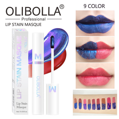 Ripped Lip Glaze 9 Color Ripped Matte Dyeing Lip Gloss Lip Film Lasting Waterproof No Falling No Falling
