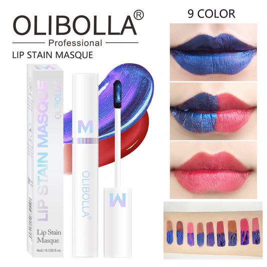 Ripped Lip Glaze 9 Color Ripped Matte Dyeing Lip Gloss Lip Film Lasting Waterproof No Falling No Falling