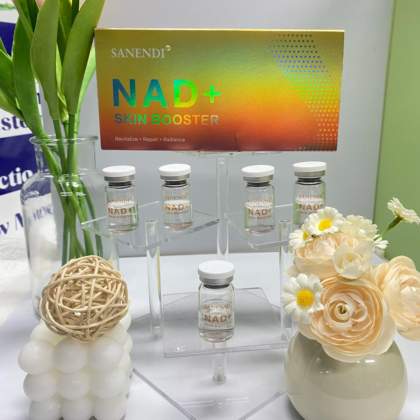 Newest NAD+ Serum For Facial Lifting NAD Plus PDRN Essence Dr.Pen Serum for Aging Dull Skin 5 Vials