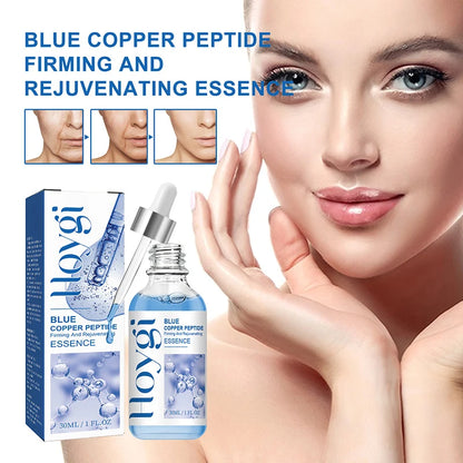 30ml Blue Copper Peptide Wrinkle Serum Firming Lifting Reduce Fine Lines Restore Skin Elasticity Moisturizing Hydrating Brighten