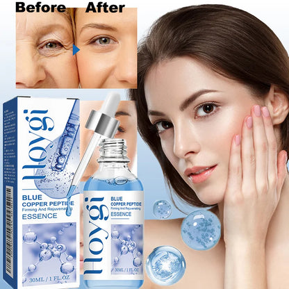 30ml Blue Copper Peptide Wrinkle Serum Firming Lifting Reduce Fine Lines Restore Skin Elasticity Moisturizing Hydrating Brighten