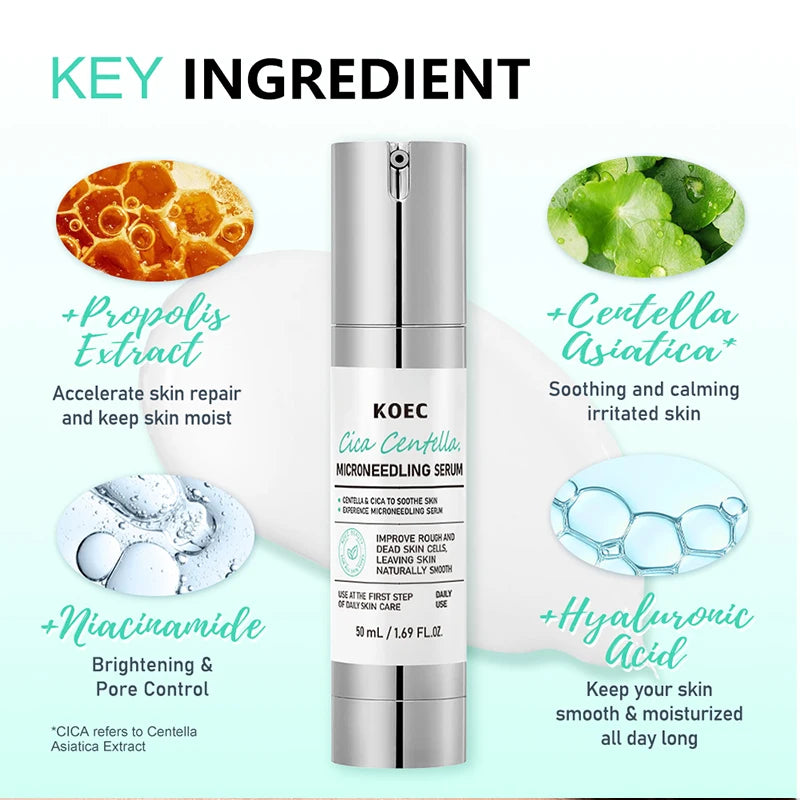 Spicule Microneedling Serum,Pore Exfoliation,Centella Asiatica Propolis Aloe Extract Moisturizing Booster,Korean Glass Skin Care